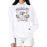 Oklahoma City Thunder G-III 4Her by Carl Banks Women's Flowers Team Logo Graphic Fleece Pullover Hoodie White - NBA