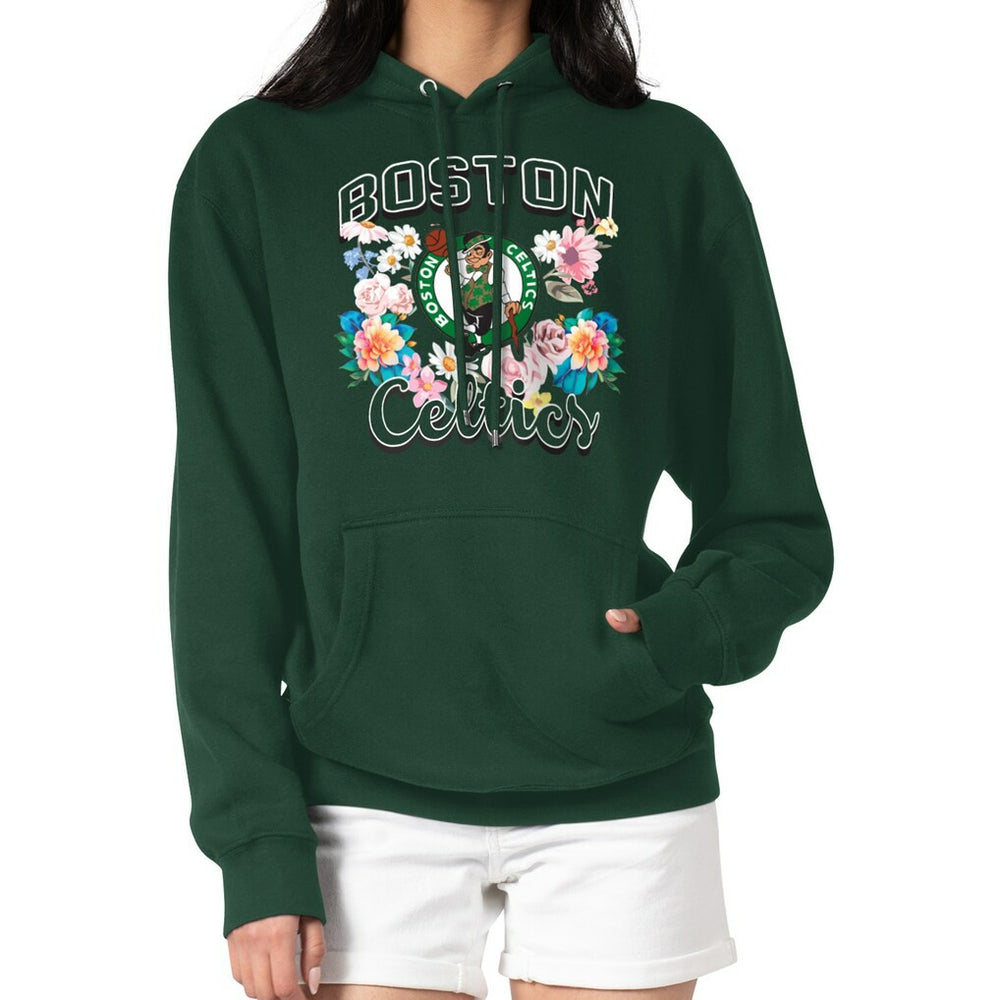 Boston Celtics G-III 4Her by Carl Banks Women's Flowers Team Logo Graphic Fleece Pullover Hoodie Green - NBA