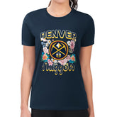 Denver Nuggets G-III 4Her by Carl Banks Women's Super-Slim Fit Lightweight Flowers Team Logo Graphic T-Shirt Navy - NBA