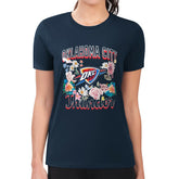 Oklahoma City Thunder G-III 4Her by Carl Banks Women's Super-Slim Fit Lightweight Flowers Team Logo Graphic T-Shirt Navy - NBA
