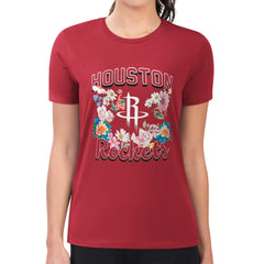 Houston Rockets G-III 4Her by Carl Banks Women's Super-Slim Fit Lightweight Flowers Team Logo Graphic T-Shirt Red - NBA