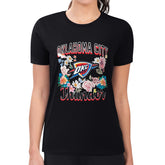 Oklahoma City Thunder G-III 4Her by Carl Banks Women's Super-Slim Fit Lightweight Flowers Team Logo Graphic T-Shirt Black - NBA