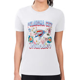 Oklahoma City Thunder G-III 4Her by Carl Banks Women's Super-Slim Fit Lightweight Flowers Team Logo Graphic T-Shirt White - NBA