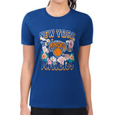 New York Knicks G-III 4Her by Carl Banks Women's Super-Slim Fit Lightweight Flowers Team Logo Graphic T-Shirt Blue - NBA