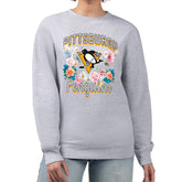 Pittsburgh Penguins G-III 4Her by Carl Banks Women's Flower Logo Pullover Sweatshirt - Heather Gray - NHL