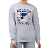 St. Louis Blues G-III 4Her by Carl Banks Women's Flower Logo Pullover Sweatshirt - Heather Gray - NHL