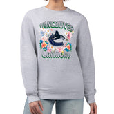 Vancouver Canucks G-III 4Her by Carl Banks Women's Flower Logo Pullover Sweatshirt - Heather Gray - NHL