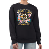 Boston Bruins G-III 4Her by Carl Banks Women's Flower Logo Pullover Sweatshirt - Black - NHL
