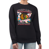 Chicago Blackhawks G-III 4Her by Carl Banks Women's Flower Logo Pullover Sweatshirt - Black - NHL
