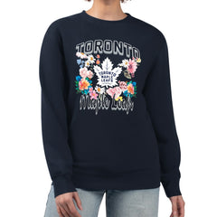 Toronto Maple Leafs G-III 4Her by Carl Banks Women's Flower Logo Pullover Sweatshirt - Navy - NHL