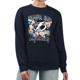 Tampa Bay Lightning G-III 4Her by Carl Banks Women's Flower Logo Pullover Sweatshirt - Navy - NHL
