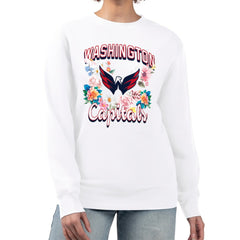 Washington Capitals G-III 4Her by Carl Banks Women's Flower Logo Pullover Sweatshirt - White - NHL