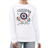 Winnipeg Jets G-III 4Her by Carl Banks Women's Flower Logo Pullover Sweatshirt - White - NHL