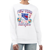 New York Rangers G-III 4Her by Carl Banks Women's Flower Logo Pullover Sweatshirt - White - NHL