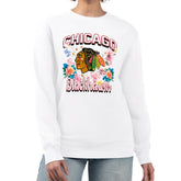 Chicago Blackhawks G-III 4Her by Carl Banks Women's Flower Logo Pullover Sweatshirt - White - NHL