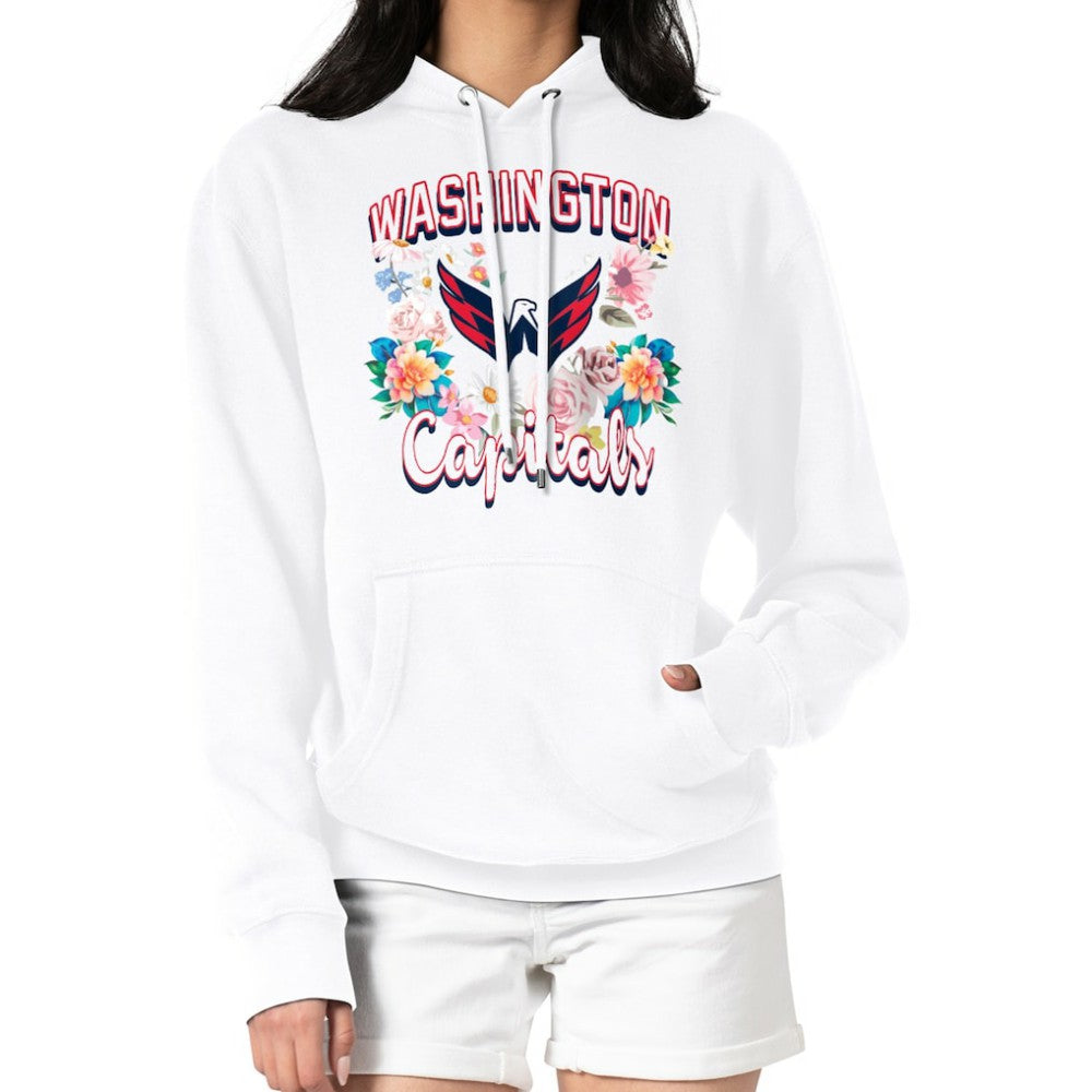 Washington Capitals G-III 4Her by Carl Banks Women's Flower Logo Pullover Hoodie - White - NHL