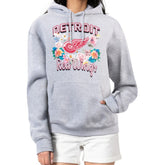 Detroit Red Wings G-III 4Her by Carl Banks Women's Flower Logo Pullover Hoodie - Heather Gray - NHL