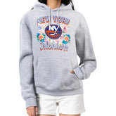 New York Islanders G-III 4Her by Carl Banks Women's Flower Logo Pullover Hoodie - Heather Gray - NHL