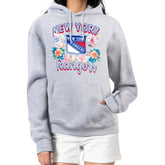 New York Rangers G-III 4Her by Carl Banks Women's Flower Logo Pullover Hoodie - Heather Gray - NHL