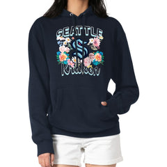 Seattle Kraken G-III 4Her by Carl Banks Women's Flower Logo Pullover Hoodie - Deep Sea Blue - NHL