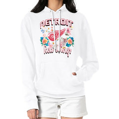 Detroit Red Wings G-III 4Her by Carl Banks Women's Flower Logo Pullover Hoodie - White - NHL