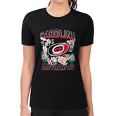 Carolina Hurricanes G-III 4Her by Carl Banks Women's Super-Slim Fit Lightweight Flower Logo T-Shirt - Black - NHL