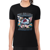 Colorado Avalanche G-III 4Her by Carl Banks Women's Super-Slim Fit Lightweight Flower Logo T-Shirt - Black - NHL