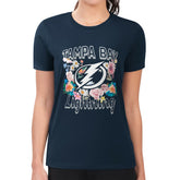 Tampa Bay Lightning G-III 4Her by Carl Banks Women's Super-Slim Fit Lightweight Flower Logo T-Shirt - Navy - NHL