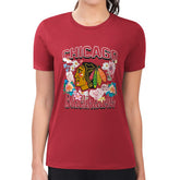 Chicago Blackhawks G-III 4Her by Carl Banks Women's Super-Slim Fit Lightweight Flower Logo T-Shirt - Red - NHL