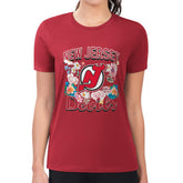 New Jersey Devils G-III 4Her by Carl Banks Women's Super-Slim Fit Lightweight Flower Logo T-Shirt - Red - NHL
