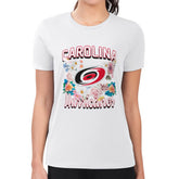 Carolina Hurricanes G-III 4Her by Carl Banks Women's Super-Slim Fit Lightweight Flower Logo T-Shirt - White - NHL