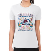 Colorado Avalanche G-III 4Her by Carl Banks Women's Super-Slim Fit Lightweight Flower Logo T-Shirt - White - NHL