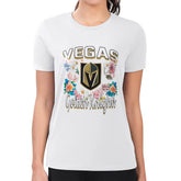 Vegas Golden Knights G-III 4Her by Carl Banks Women's Super-Slim Fit Lightweight Flower Logo T-Shirt - White - NHL