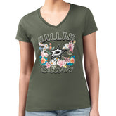 Dallas Stars G-III 4Her by Carl Banks Women's Super-Slim Fit Lightweight Flower Logo V-Neck T-Shirt - Green - NHL