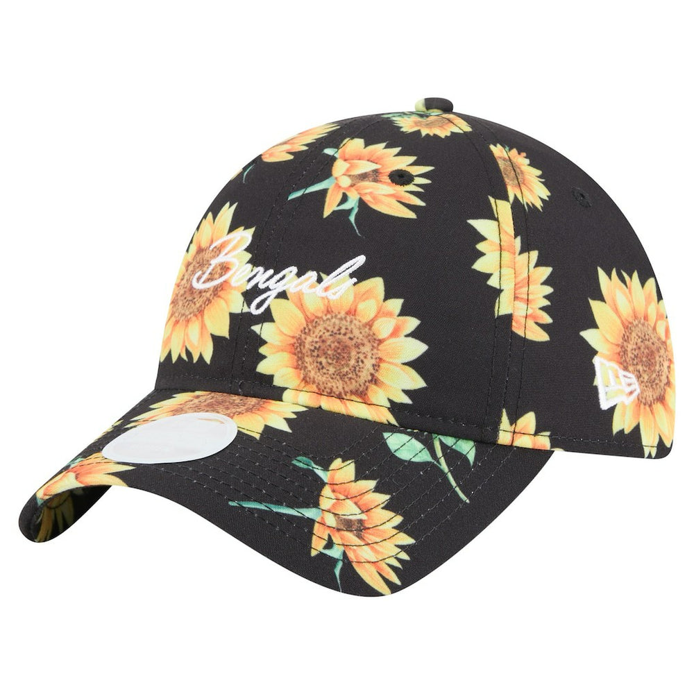 Cincinnati Bengals New Era Women's Adventure Sunflower 9TWENTY Adjustable Hat Black | NFL