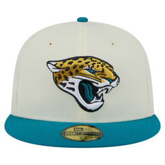 Jacksonville Jaguars New Era Main 59FIFTY Fitted Hat Cream/Teal | NFL