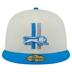 Detroit Lions New Era Main 59FIFTY Fitted Hat Cream/Blue | NFL