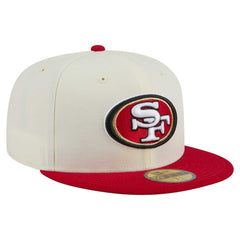 San Francisco 49ers New Era Main 59FIFTY Fitted Hat Cream/Scarlet | NFL