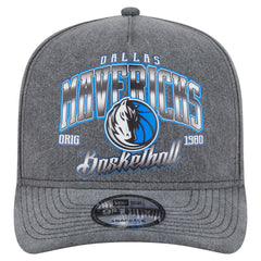 Dallas Mavericks Throwback Washed Pre-Curved 9FIFTY Snapback Hat Charcoal - NBA
