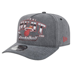 Miami Heat Throwback Washed Pre-Curved 9FIFTY Snapback Hat Charcoal - NBA