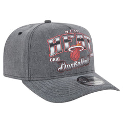 Miami Heat Throwback Washed Pre-Curved 9FIFTY Snapback Hat Charcoal - NBA