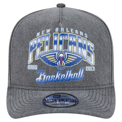 New Orleans Pelicans Throwback Washed Pre-Curved 9FIFTY Snapback Hat Charcoal - NBA