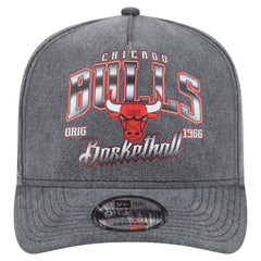 Chicago Bulls Throwback Washed Pre-Curved 9FIFTY Snapback Hat Charcoal - NBA
