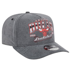 Chicago Bulls Throwback Washed Pre-Curved 9FIFTY Snapback Hat Charcoal - NBA