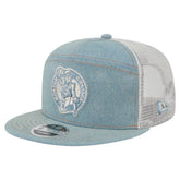Boston Celtics Adventure Denim Split Panel 9FIFTY Snapback Trucker Hat - NBA