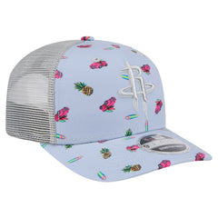 Houston Rockets Adventure Aloha Pattern 9SEVENTY Stretch-Snap Hat Light Blue/Gray - NBA