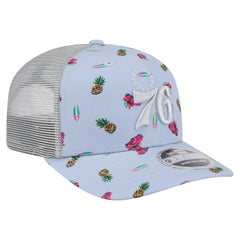 Philadelphia 76ers Adventure Aloha Pattern 9SEVENTY Stretch-Snap Hat Light Blue/Gray - NBA