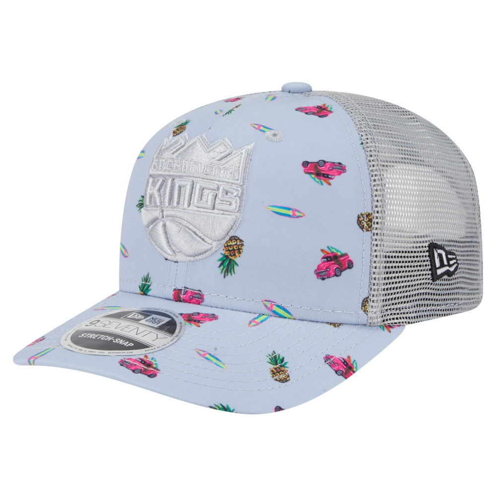 Sacramento Kings Adventure Aloha Pattern 9SEVENTY Stretch-Snap Hat Light Blue/Gray - NBA