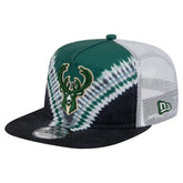 Milwaukee Bucks Throwback Dye Golfer Snapback Hat Black/Hunter Green - NBA