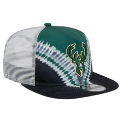 Milwaukee Bucks Throwback Dye Golfer Snapback Hat Black/Hunter Green - NBA